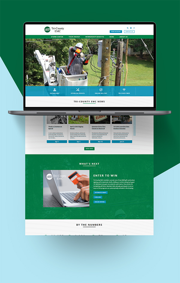 Responsive electricity provider website. 